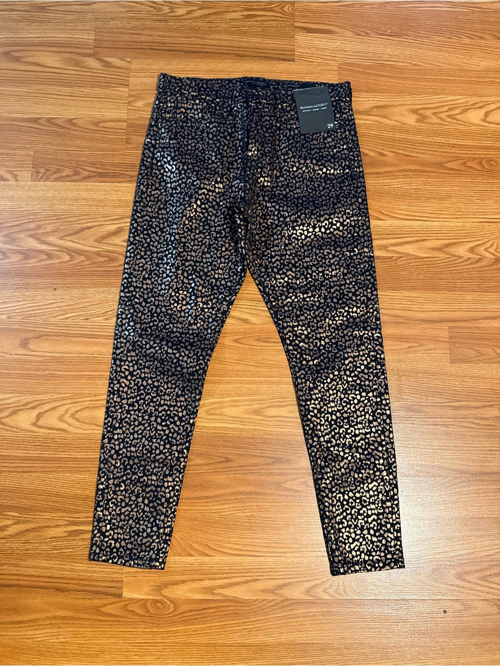 Banana republic Women’s Black Metallic Leopard Print Jeans